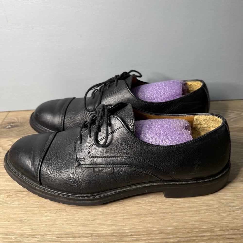 Mephisto Melchior Dress Oxford Men 11 Shoes Black Leather Cap Toe Derby Comfort